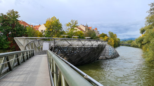 Island in the Mur in Graz, Austria