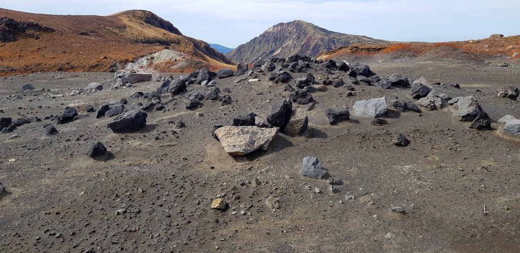 Aso volcano and mountain on Kyushu Island in Japan