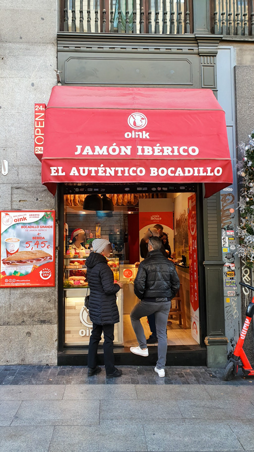 Bocadillo oink in Madrid