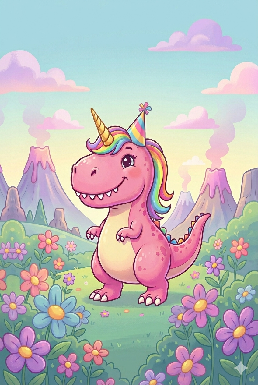 Zachte roze regenboog-eenhoorn-T-rex knuffel