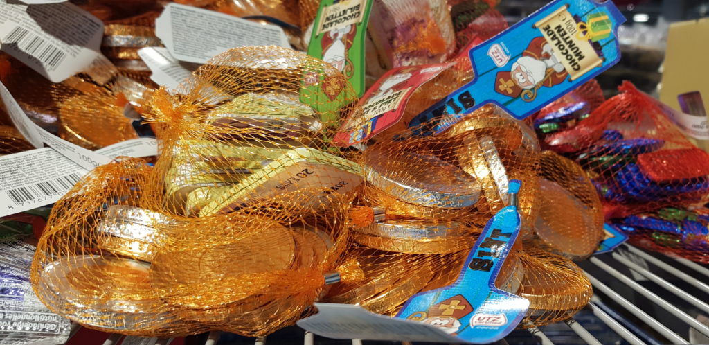 Chocolate coins - Sinterklaas and Black Peet festival in the Netherlands
