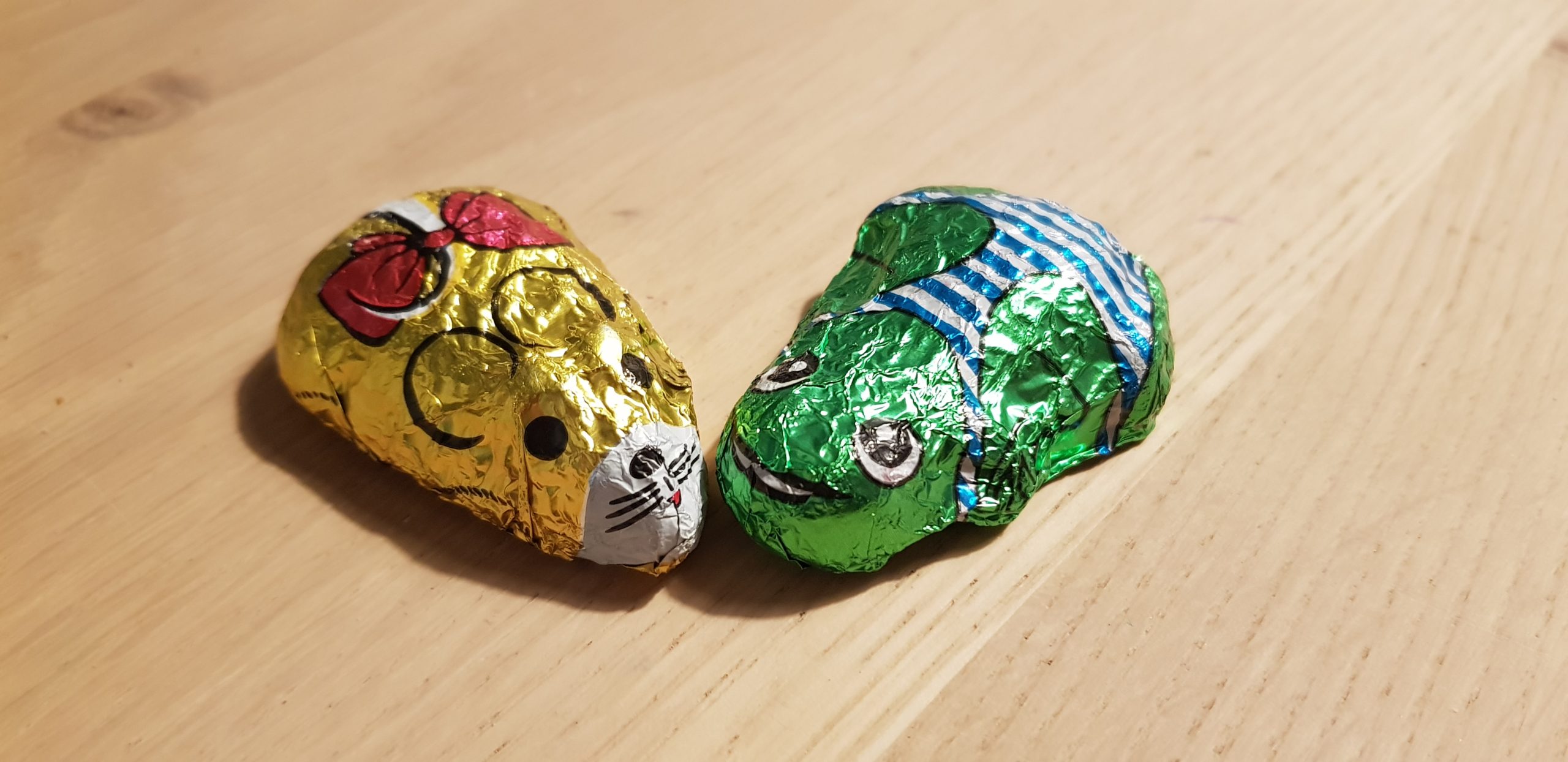 Chocolate frog and mouse for Sinterklaas in the Netherlands