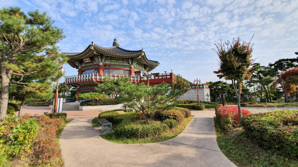 Bugak Skyway Palgakjung Pavilion in Seoul, Zuid-Korea