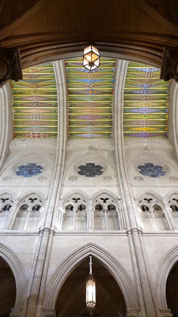 Ceiling of Almudena Cathedral in Madrid, Spain