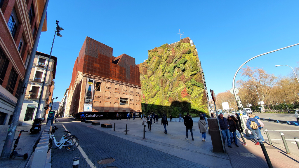 Vertical Wall of CaixaForum in Madrid, Spain