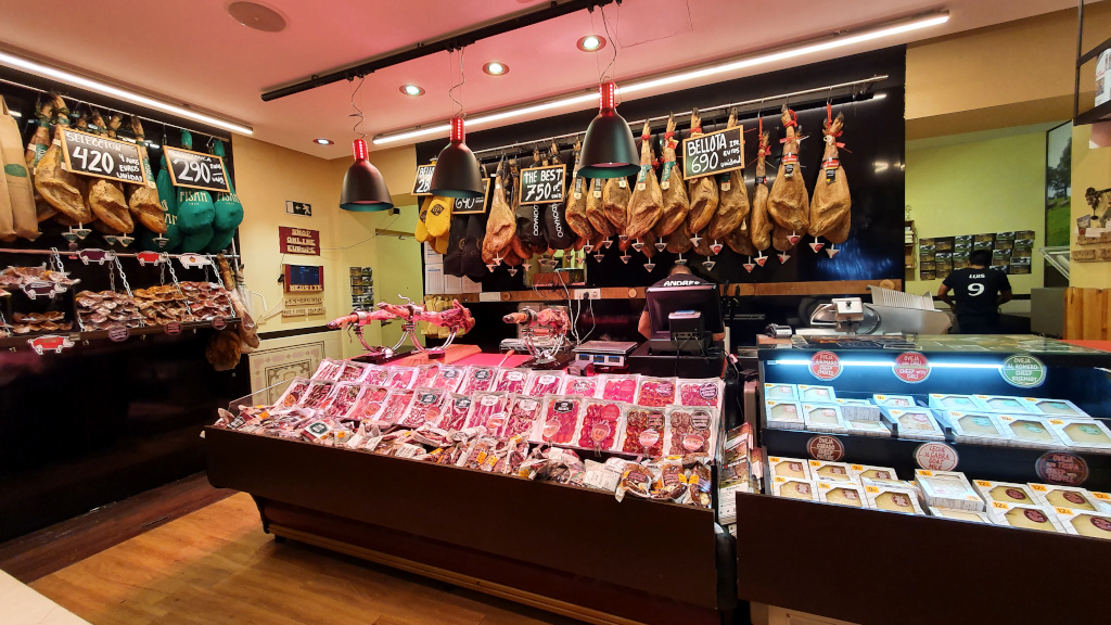 Mercado Jamón Ibérico in Madrid, Spain